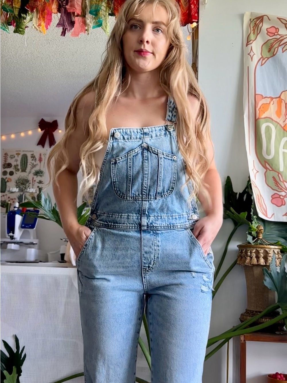 Light Blue Denim Overalls Jeans - Women's Comfortable Fit